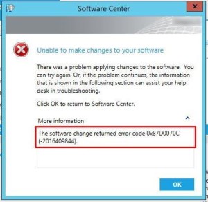 KB2919355 error code 0X87D0070C