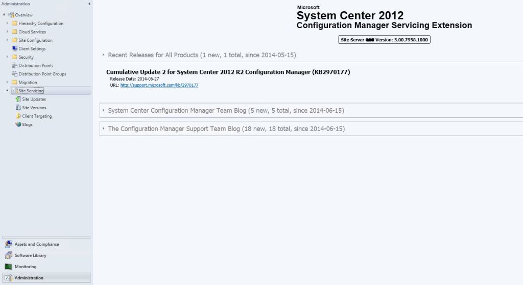 Configuration Manager Servicing Extension