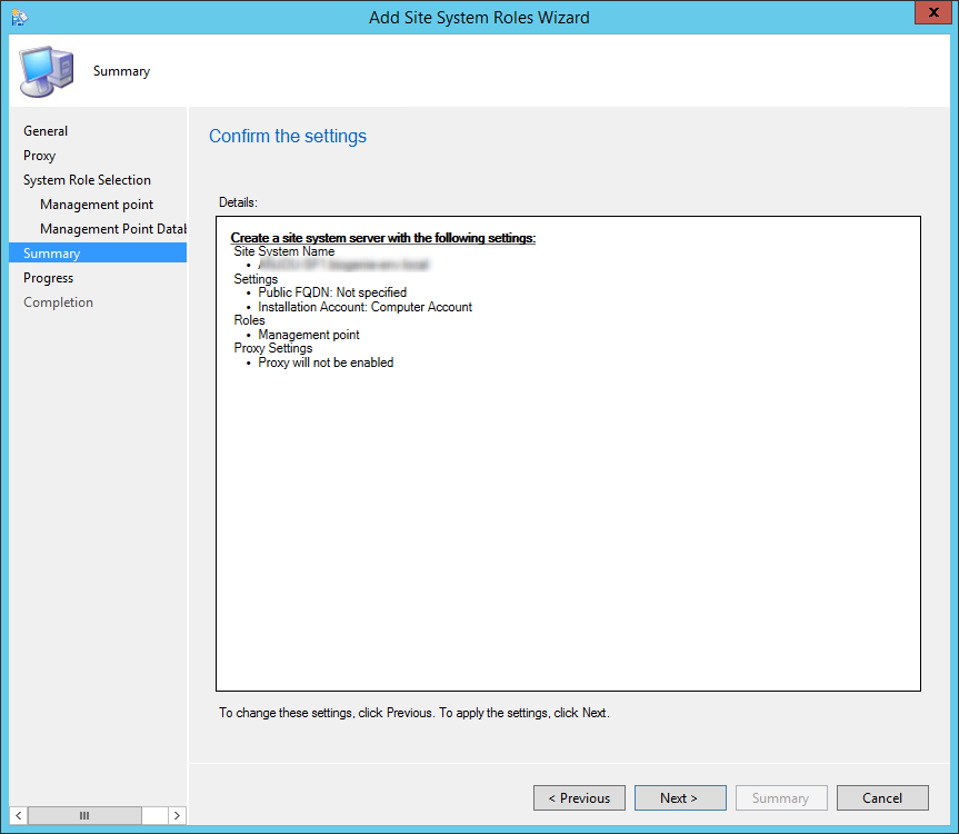 SCCM 2012 R2 Management Point Installation