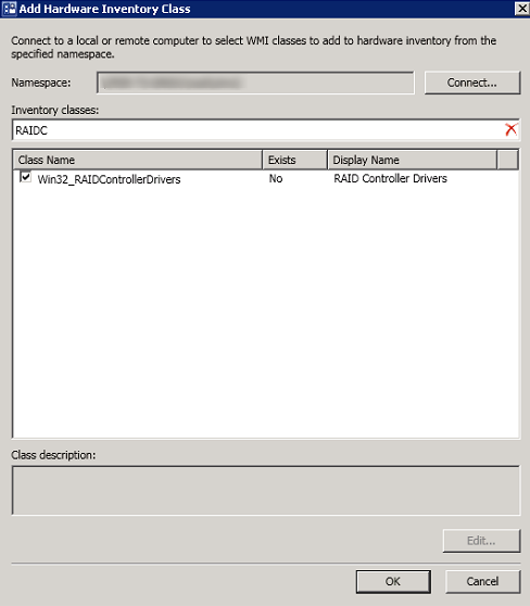 Configure SCCM 2012 to Inventory RAID Controller Drivers