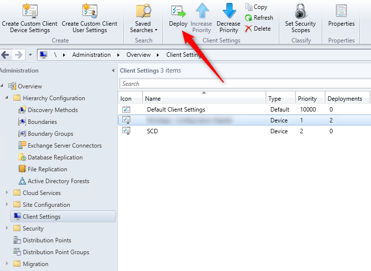 SCCM 2012 client settings