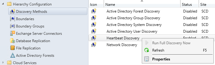 SCCM Discovery Methods