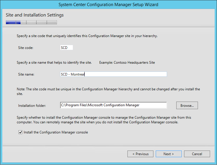 SCCM 1511 installation