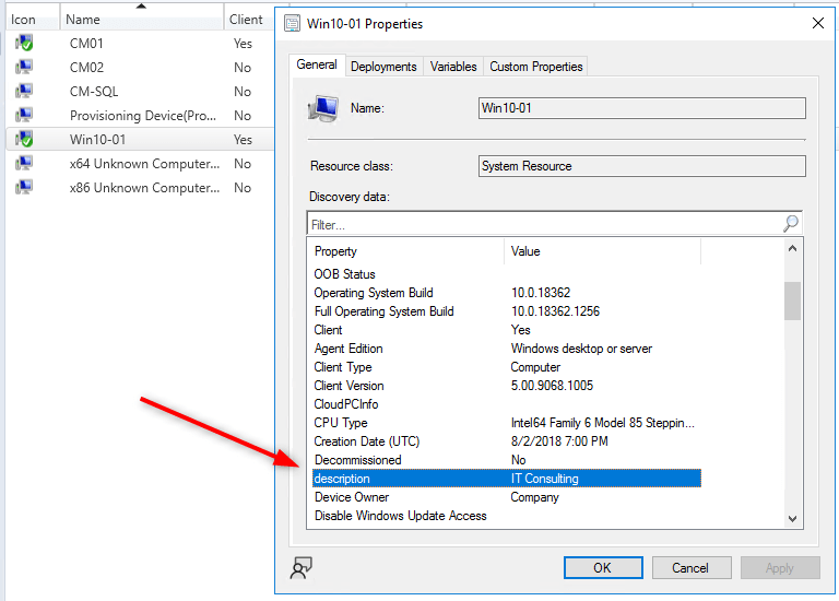 SCCM active directory attributes