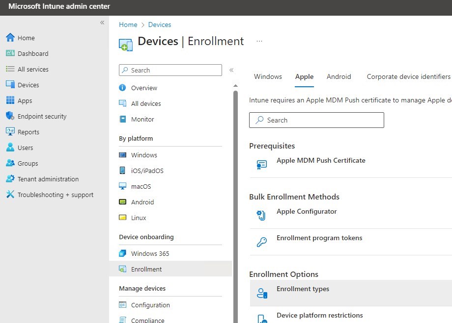 Intune Web-based Enrollment