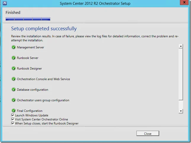 Orchestrator 2012 R2 Installation Guide